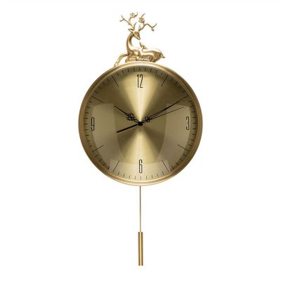 CHICKEN Wall Decor Modern Wall Clock with Pendulum Deer Shape Wall Clock Living Room Mute Decorative Clock Study Fashion Clock Clock for Bedroom