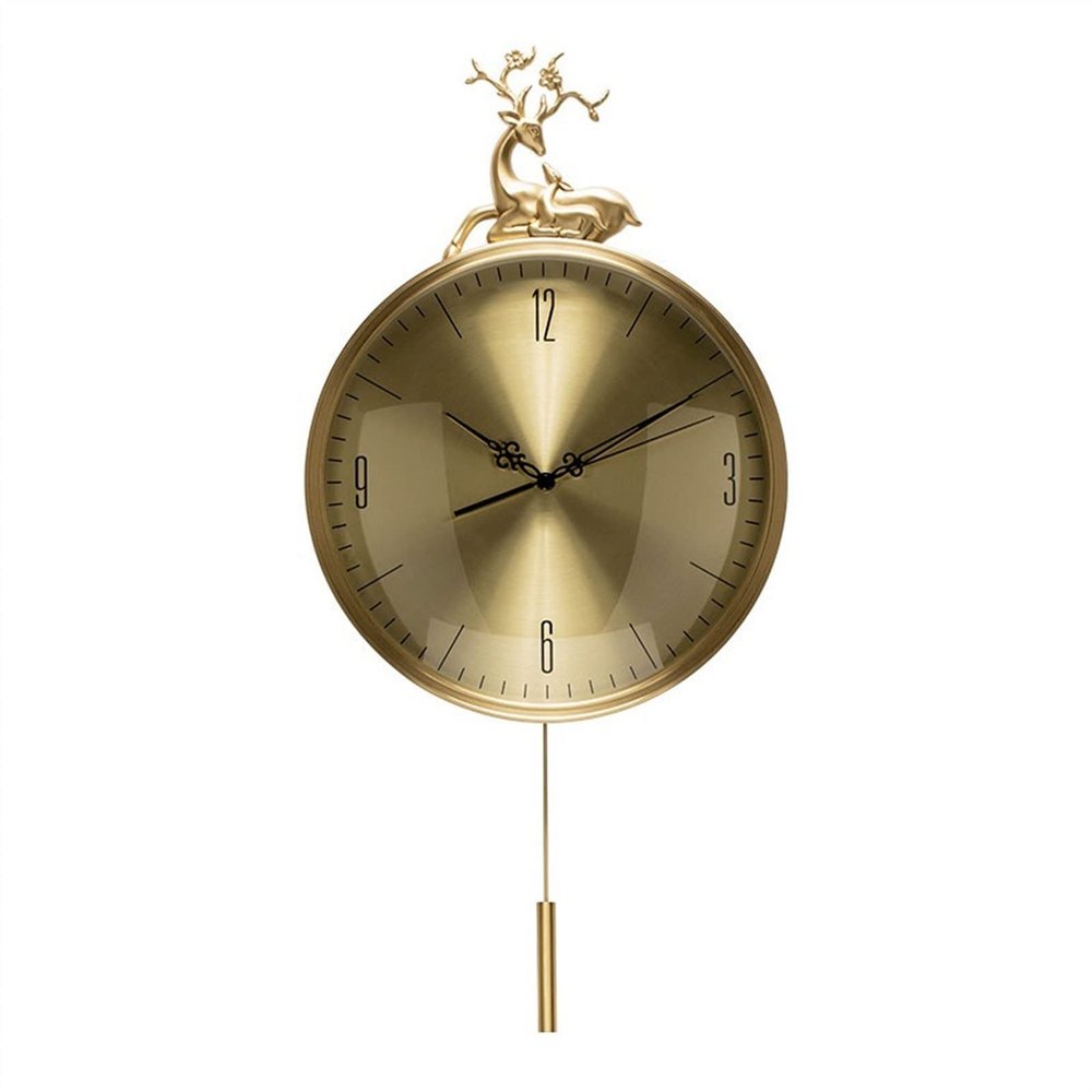 CHICKEN Wall Decor Modern Wall Clock with Pendulum Deer Shape Wall Clock Living Room Mute Decorative Clock Study Fashion Clock Clock for Bedroom