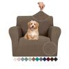 JIVINER Stretch Armchair Slipcovers, 1 Piece Chair Sofa Covers 1 Seater Couch Covers with Elastic Bottom for Kids, Pets (Brown, Chair) view 1