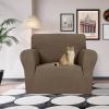 JIVINER Stretch Armchair Slipcovers, 1 Piece Chair Sofa Covers 1 Seater Couch Covers with Elastic Bottom for Kids, Pets (Brown, Chair) view 2