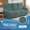 JIVINER 5 Pieces Recliner Sofa Covers Stretch Recliner Sofa Slipcover with Elastic Bottom Jacquard Fitted Reclining 3 Cushion Couch Cover Furniture Protector with Pockets (3 Seater, Pea Green) view 2