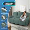 JIVINER 5 Pieces Recliner Sofa Covers Stretch Recliner Sofa Slipcover with Elastic Bottom Jacquard Fitted Reclining 3 Cushion Couch Cover Furniture Protector with Pockets (3 Seater, Pea Green) view 3