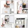 Makeup Vanity Desk with Mirror and Lights, 3 Colour Light Modes Bedroom Dressing Table wih Drawers Shelves Chair Wooden Handles and a Lock Easy Assembly Vanity desks (31.5" x 15.75" x 53.15") view 3