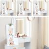 Makeup Vanity Desk with Mirror and Lights, 3 Colour Light Modes Bedroom Dressing Table wih Drawers Shelves Chair Wooden Handles and a Lock Easy Assembly Vanity desks (31.5" x 15.75" x 53.15") view 4