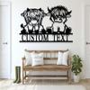Custom Cute Highland Cow Metal Sign Cow Wall Decor Personalized Highland Cow Farm Ranch Sign Cow Barn Farmhouse Kitchen Room Decor Sign Highland Cow Wall Art Farmer Gift view 1