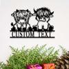Custom Cute Highland Cow Metal Sign Cow Wall Decor Personalized Highland Cow Farm Ranch Sign Cow Barn Farmhouse Kitchen Room Decor Sign Highland Cow Wall Art Farmer Gift view 2