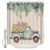 Shower Curtain, Easter Truck with Eggs Spring Flowers Eucalyptus Leaves Linen Shower Curtains for Bathroom Shower Stalls and Bathtubs Decor,Washable Fabric Bath Curtain Set with Hook 72x78 inch view 4