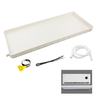 WYHBXD Air Conditioner Drip Tray Condensate Drain Pan, Plastic Tray Water Collector pad, Drain Fitting Kit for Universal Split Air Conditioner Heat Pump Systems (Color : 1-2P, Size : Drainage Pipe 5