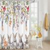 Futuregrace Shower Curtain, Easter Cartoon Gray Rabbit with Floral Shower Curtains for Bathroom Shower Stalls and Bathtubs Decor,Washable Bath Curtain Fabric Shower Curtain Set with Hook 36x78 inch view 4