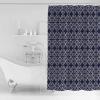 Shower Curtain, Navy Blue Retro Abstract Art Modern Geometric Shower Curtains for Bathroom Shower Stalls and Bathtubs Decor,Washable Bath Curtain Fabric Shower Curtain Set with Hook 72x84 inch view 2