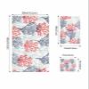 Bath Towel Sets,Summer Red Navy Blue Coral White Bathroom Towels Soft Hand Towel Washcloth Cotton Towel Set,Absorbent Soft Bath Set for Hotel Beach Pool Coastal Marine Theme Sealife Towels view 4
