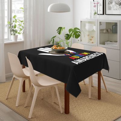 WPurd Autism Awareness Month Table Cloth Rectangle Tablecloth 54 x 72 Inches Stain and Wrinkle Resistant Washable Polyester Table Cover for Dining Room Party