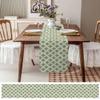 Abstract Green Table Runner 120 Inches Long for Dining Table, Washable Cotton Linen Farmhouse Table Runners Dresser Scarf for Kitchen Party Holiday Modern Contemporary Minimalism Art view 3