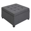 CHARMMA Fabric Tufted Storage Ottoman with Flip Top Seat Lid, Metal Hinge and Stable Eucalyptus Wood Frame for Living Room, Entryway, or Bedroom, Grey view 1