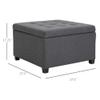 CHARMMA Fabric Tufted Storage Ottoman with Flip Top Seat Lid, Metal Hinge and Stable Eucalyptus Wood Frame for Living Room, Entryway, or Bedroom, Grey view 3