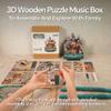 Tonecheer Wooden Music Box Puzzle for Adults,DIY Rotating Music Box Kit 3D Creative Musical Puzzle Crafts Model Building Kits Desk Decor for Teens Kids Birthday Gift (Magical Castle) view 4