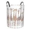 CarXs Cute Cartoon Funny Giraffes Printed Hamper - Durable Round Laundry Basket with Handles - Baskets for Laundry, Bedroom Storage, Medium view 2