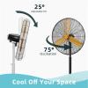 AIRWIZARD 30 inch Oscillating Industrial Pedestal Fan, 8550 CFM High Velocity Metal Commercial Standing Fan, 3 Speeds, Adjustable Height and Tilt, for Warehouse, Garage, Shop view 4