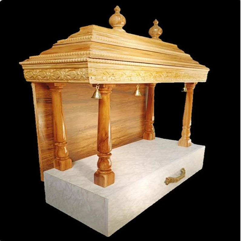 Blackperlcrafts by White Home Temple/Traditional Temple Mandir/South Indian Temple/Wood Temple/Pooja Mandir/Puja Mandir/Carving Temple/Temple Home/Wood mandir Gift