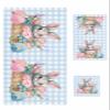 Bath Towel Sets,Easter Bunny Egg Floral Blue White Buffalo Plaid Bathroom Towels Soft Hand Towel Washcloth Cotton Towel Set,Absorbent Soft Bath Set for Hotel Beach Pool Rabbit Flower Towels view 1