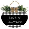 Uptell Happy Passover Day Wood Plaque 12 Inches Wreath Passover Sign for Home Door Entryway Porch Farmhouse Decor view 1