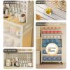 5-Tier Kitchen Storage Cabinet, Freestanding Baker's Rack with 4 Rolling Casters, Mobile Microwave Stand with DIY Backplane Creative, Metal Storage Shelves for Dining Room, Living Room and Study ( Col view 4