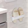 DEARMAMY Wall Mount Slippers Storage Rack Adhesive Hooks No-Drill Slipper Organizer for Bathroom Kitchen and Entryway Resistant Design Easy to Clean and Install view 3