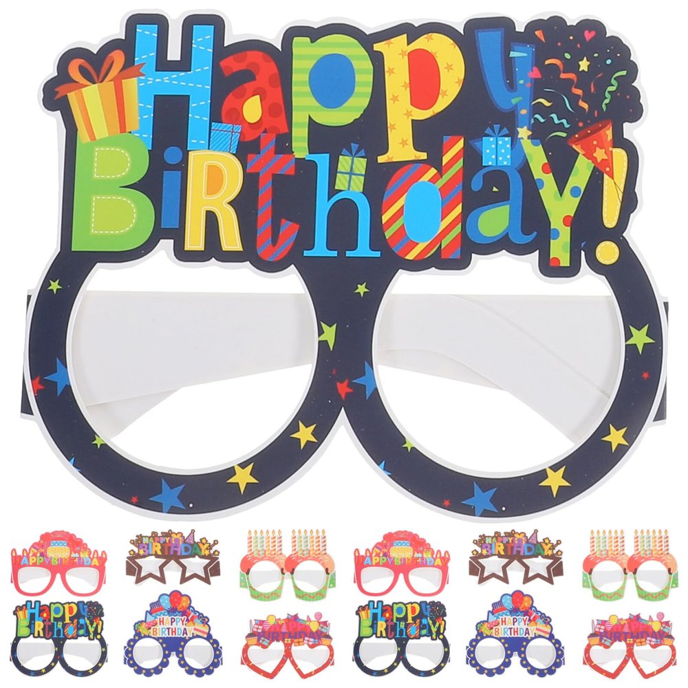 Abaodam Festival Glasses 24pcs Birthday Party Supplies Happy Birthday Glasses Props for Adults Boys and Girls