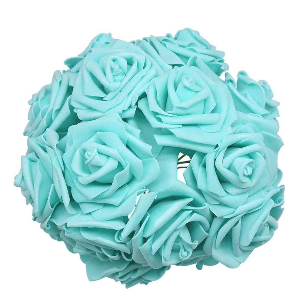 Hcclijo 24Pcs 7Cm Rose Artificial Rose Flowers Wedding Decoration Bridal Bouquet Craft Artificial Flowers DIY Supplies
