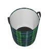 Blue Scottish Tartan Circular Hamper  Tall Printed Round Laundry Basket  Perfect for Laundry, Storage, and Organizing view 3