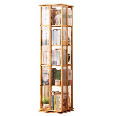 Rotate Display Case with Acrylic Cabinet Door, Natural Bamboo Display Cases For Collectibles, Collectibles Toy Organizers Rack & Display Shelf, for Bedroom/living Room And Study ( Size : 151*37*37cm/5
