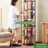 Rotate Display Case with Acrylic Cabinet Door, Natural Bamboo Display Cases For Collectibles, Collectibles Toy Organizers Rack & Display Shelf, for Bedroom/living Room And Study ( Size : 151*37*37cm/5 view 4