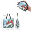 GTEVUTS Christmas Cardinal Birds Tote Bag Large with Handles -Reusable Grocery Bag Funny Cute Shopping Bag for Women Men Beach Travel Gym (with Coin Purse) view 4