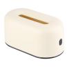 Tissue Box Holder, Simple Cream Yellow Napkin Box Cover, Wide Opening Plastic Facial Tissue Dispenser, Waterproof Paper Box Case, Tissue Container for Office Bedroom Living Room view 1