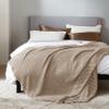 Bedsure Bundle of Cotton Waffle Blanket Taupe and Navy King view 3