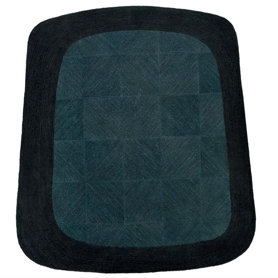 11x11 Ft Hand-Braided Indian Jute Square Rug  Blue Vintage Carpet for Bedroom, Large Area Rug for Living Room and Home Dcor