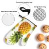 CSGJMYGS Oven Mitts and Pot Holders Set of 4 Heat Resistant Oven Glove and Hot Pads Yellow Pineapple Kitchen Oven Mittens Non-Slip Potholder for Cooking Baking Grilling view 4