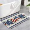 Bath Mat Absorbent Bathroom Rug,American Flag Stars July 4th Non Slip Bath Rugs Diatomite Stone Shower Mat,Eucalyptus Leaves Blue Plaid Edge on Vintage Linen Washable Doormat Kitchen Mats 16x24in view 1