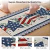 Bath Mat Absorbent Bathroom Rug,American Flag Stars July 4th Non Slip Bath Rugs Diatomite Stone Shower Mat,Eucalyptus Leaves Blue Plaid Edge on Vintage Linen Washable Doormat Kitchen Mats 16x24in view 3