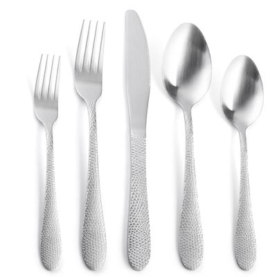 Hammered Silverware Set for 8 Luxury Beautifully Handle Flatware Set 40 Pieces Elegant Tableware Set 18/10 Stainless Steel Cutlery Utensil Sets for Home Restaurant Dishwasher Safe
