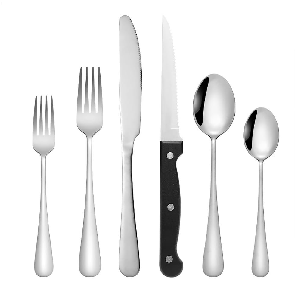 Silverware Set for 10 Steak knife included Luxury Beautifully Flatware Set 40 Pieces Elegant Tableware Set 18/10 Stainless Steel Cutlery Utensil Sets for Home Restaurant Dishwasher Safe
