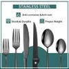 Silverware Set for 10 Steak knife included Luxury Beautifully Flatware Set 40 Pieces Elegant Tableware Set 18/10 Stainless Steel Cutlery Utensil Sets for Home Restaurant Dishwasher Safe view 3