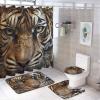 ZGDPBYF Tiger Wildlife Bathroom Rugs Sets 3 Piece White Brown Golden Ferocious Tiger Non Slip Bath Mats for Bathroom Floor, Soft Washable Bathroom Mats and Rugs Sets for Toilet Shower Sink view 2