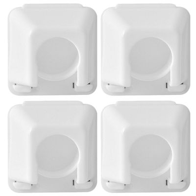 4pcs Curtain Rod Brackets Plastic No Drill Wall Holders