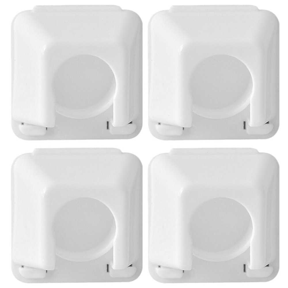 4pcs Curtain Rod Brackets Plastic No Drill Wall Holders