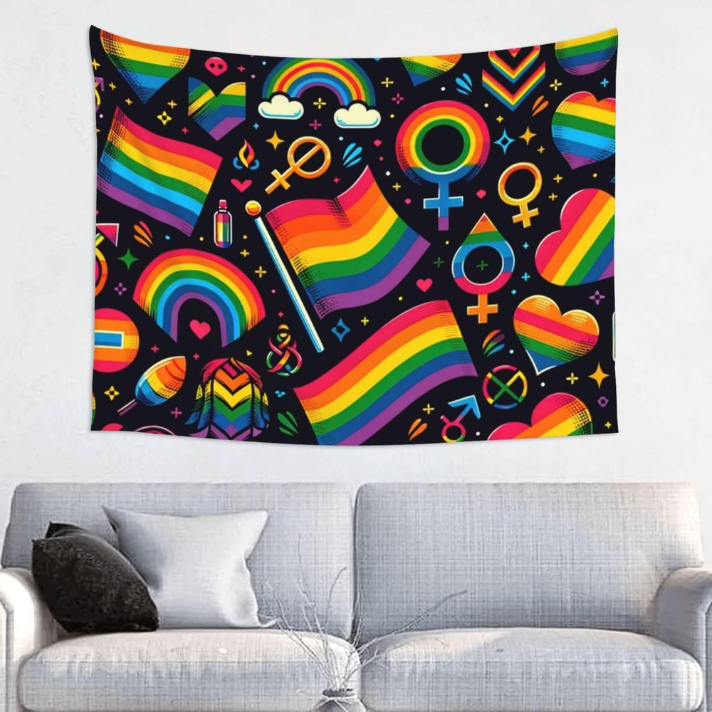 Augenstern 29x37in Bedroom Tapestry Lgbt-Gay-Pride-Rainbow Wall Decor Wall Hanging Tapestry For Dorm Living Room