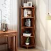 NRNQMTFZ Tall Narrow Bookcase with Shelves,Free Standing Storage Modern Bookshelf,Industrial Wood Bookcase,5-Tier Bookcase Storage Shelves(Walnut Color) view 1