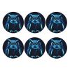 6Pcs Drink Coasters for Drinks Tabletop Protection, Blue Owl Leather Coaster for Kinds of Cups, Absorbent Cup Coaster for Coffee Table Home Decor 4" Cup Mat Pad view 1