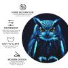 6Pcs Drink Coasters for Drinks Tabletop Protection, Blue Owl Leather Coaster for Kinds of Cups, Absorbent Cup Coaster for Coffee Table Home Decor 4" Cup Mat Pad view 3