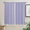 63 Inch Long Tier Curtains for Kitchen, Solid Color Medium Purple Bathroom Window Curtains Rod Pocket Short Curtains Window Treatment Tiers for Living Room Farmhouse 2 Panels view 2